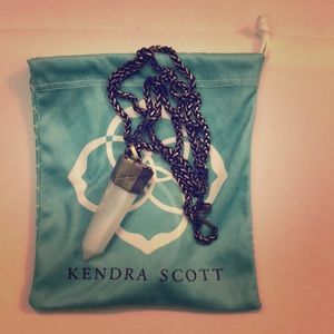 Kendra Scott gold white crystal point necklace